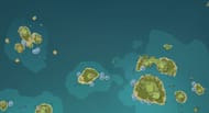 Sea Ganoderma locations on Twining Isle (image via Genshin Impact Interactive World Map)