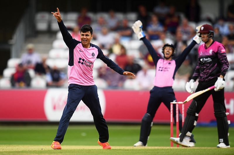 Middlesex players appeal during a match