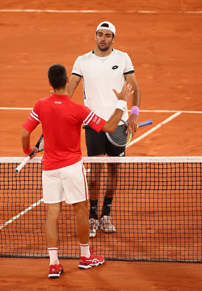 Novak Djokovic (L) and Matteo Berrettini