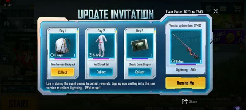 Rewards in the Update Event (Image via STAN GO YouTube)