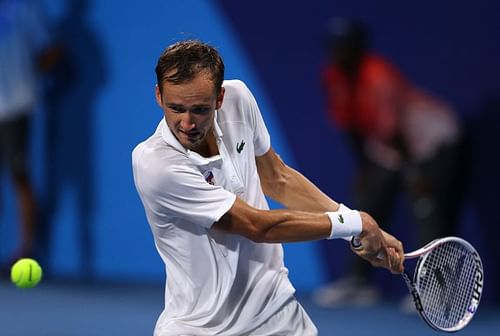 Daniil Medvedev during his match against Pablo Carreno Busta