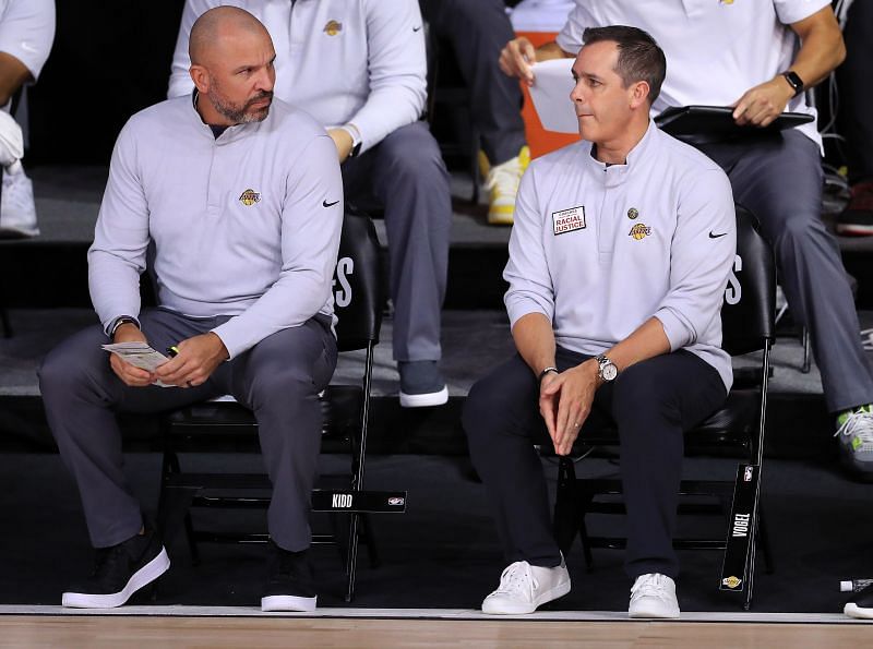Jason Kidd and Frank Vogel on the LA Lakers bench