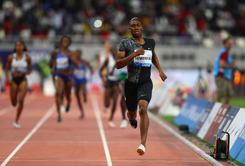 Caster Semenya in action during the IAAF Diamond League - Doha 2019