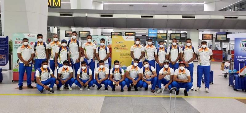 Indian team reaches Delhi Airport [Image Credits: SAI]