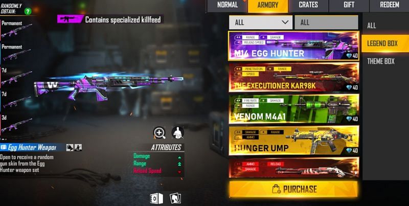 Skins are available in crates (Image via Free Fire)