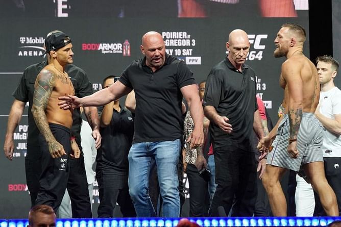 "I don't like it" - Dana White reacts to Conor McGregor insulting Dustin Poirier's wife after UFC 264 loss