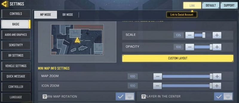 New mini-map settings in COD Mobile (Image via COD Mobile)