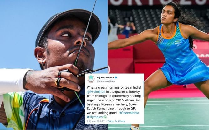 "Best day in Olympics so far": India commends PV Sindhu, Atanu Das, Satish Kumar, and Hockey team for Day 6 heroics