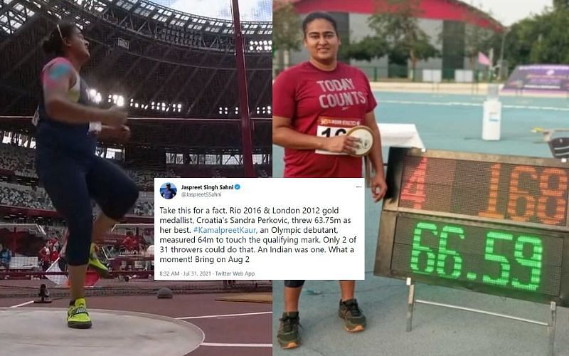 India&#039;s Kamalpreet Kaur makes it into the finals of the discus throw [Image Credits: Team India/Twitter]