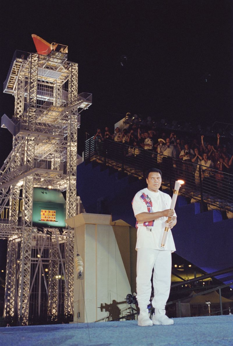 Muhammad Ali lights the torch at the XXVI Summer Olympic Games, Atlanta, Georgia