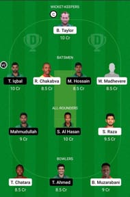 ZIM vs BAN Dream11 Team Prediction
