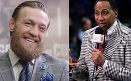 Conor McGregor and Stephen A. Smith engage in a jovial conversation ahead of UFC 264