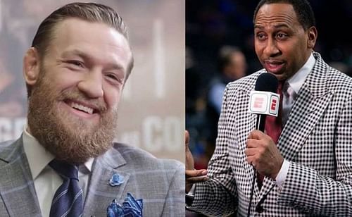 Conor McGregor (left); Stephen A. Smith (right)