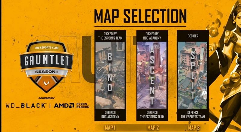 The Esports Team vs ROG Academy Selected Maps (Image via YouTube/The Esports Club)