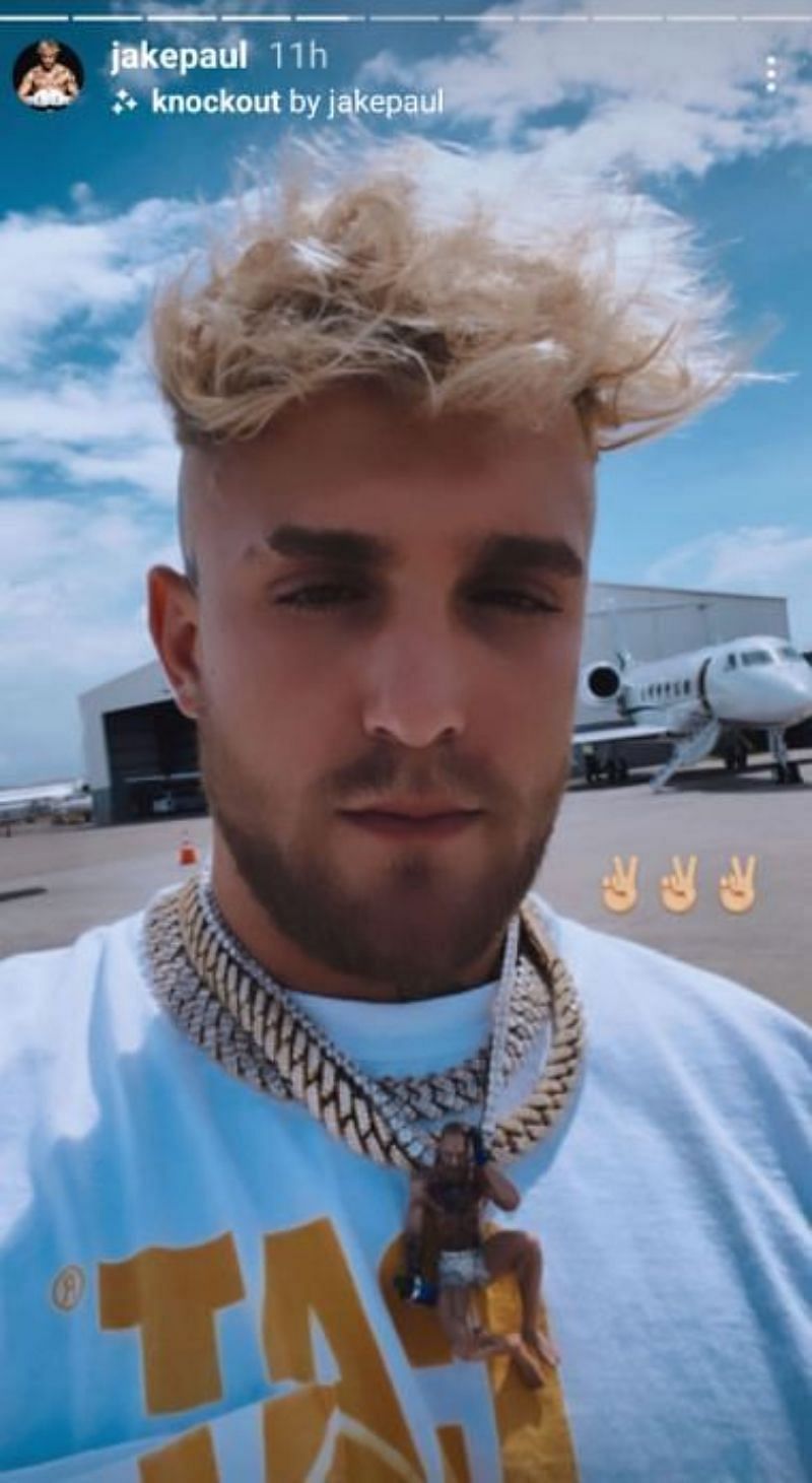 Jake Paul wearing 'Sleepy McGregor' necklace