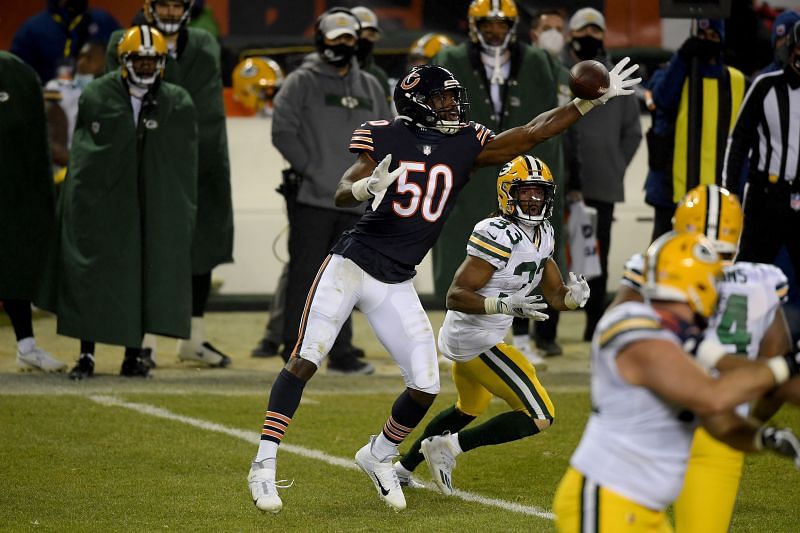 Barkevious Mingo in action - Green Bay Packers v Chicago Bears