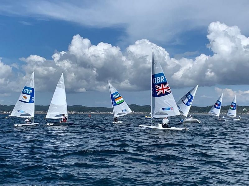 Vishnu Saravanan trains with top sailors (Photo Credit: SAI)