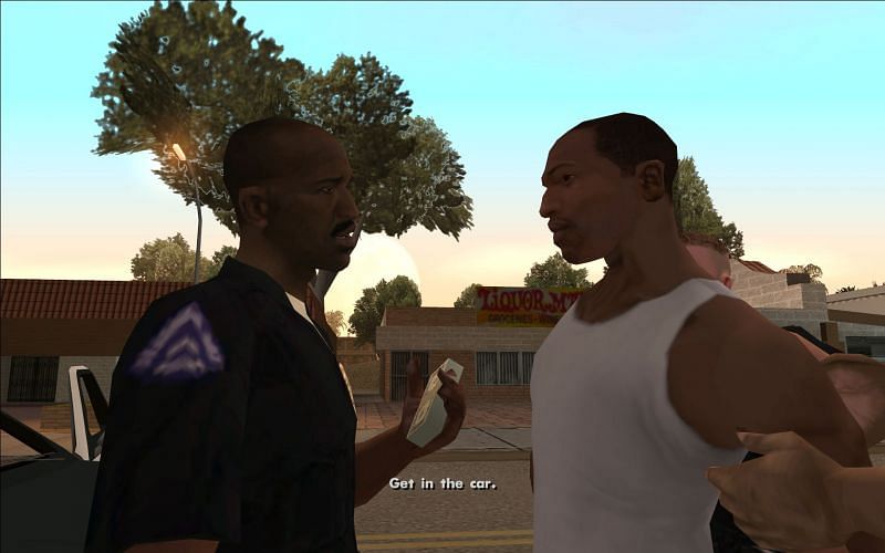 The opening mission is an excellent example of a mission that develops GTA San Andreas&#039;s storyline (Image via GTA Wiki)