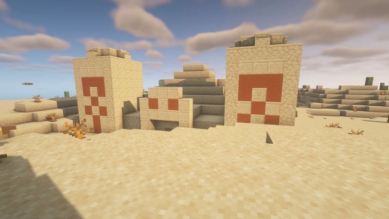 A desert village in the game (Image via Minecraft)