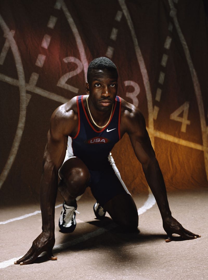 Michael Johnson ahead of the 1996 Atlanta Olympics