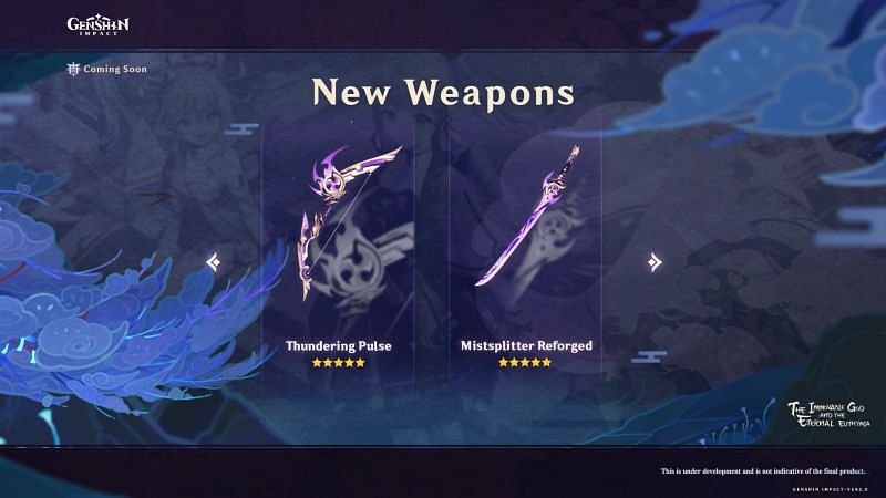 New 5-star weapons (image via miHoYo)