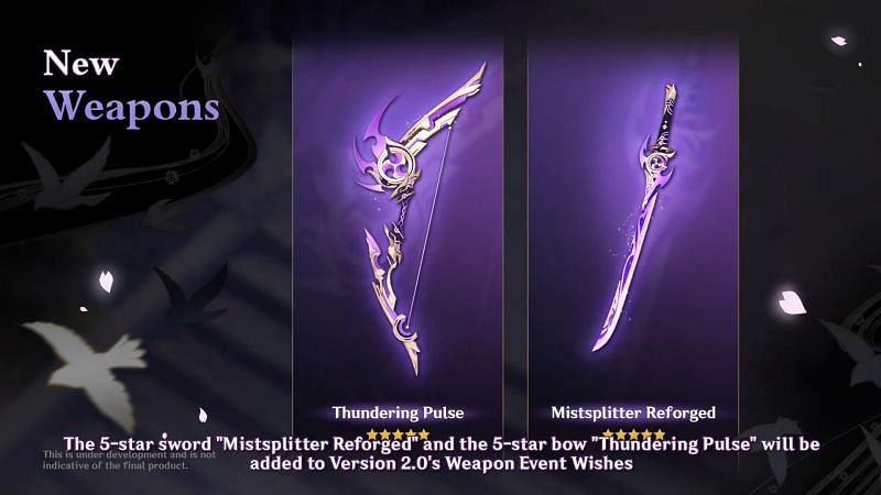 New 5-star weapons (image via miHoYo)