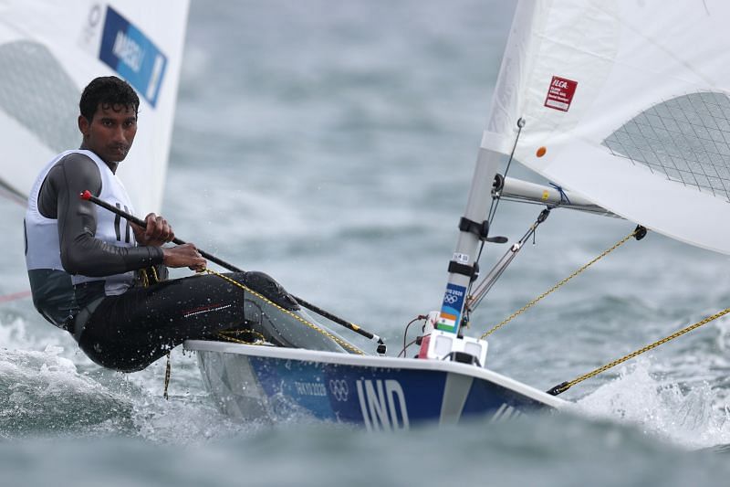 Vishnu Saravanan of Team India competes in the Men&#039;s Laser class on day three of the Tokyo 2020 Olympic Games
