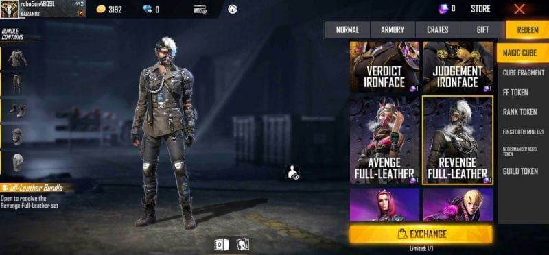 Revenge Full-Leather bundle (Image via Free Fire)