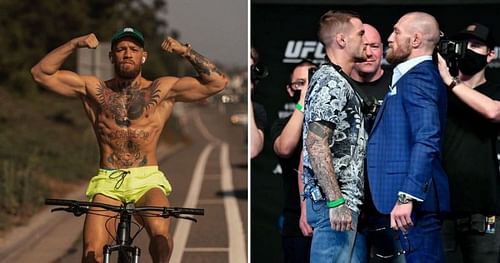 Conor McGregor (left) and UFC 257: McGregor vs Poirier (right) [Image credits: @notoriousmma on Instagram]