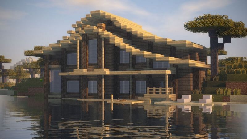 An amazing beach house built by u/Merfmo (Image via Reddit)