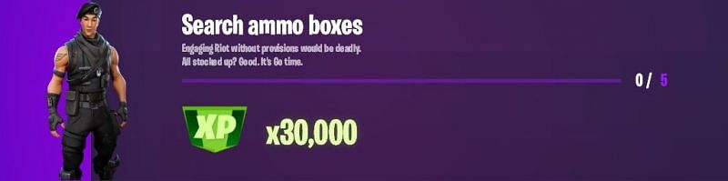 &quot;Search ammo boxes&quot; Fortnite week 7 Epic challenge (Image via HYPEX/Twitter)