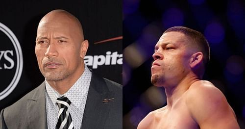 Dwyane Johnson (left), Nate Diaz (right)