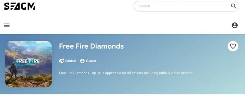 SEAGM Free Fire diamond top-up (Image via SEAGM)