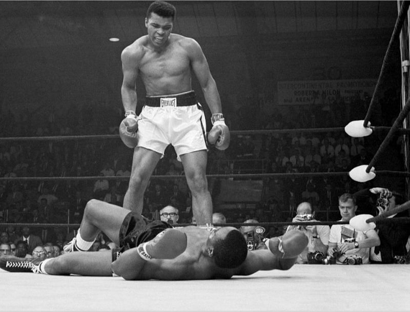 Ali standing tall after a knockout shot