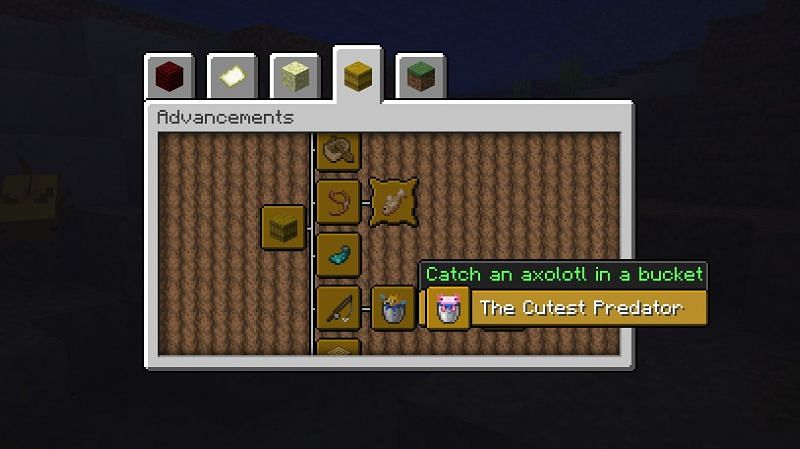 Minecraft advancements screen (Image via Minecraft)