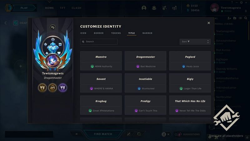 Riot Games hopes to introduce identity customization through new client changes (picture from Riot Games)