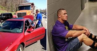 When did John Cena's car crash happen?