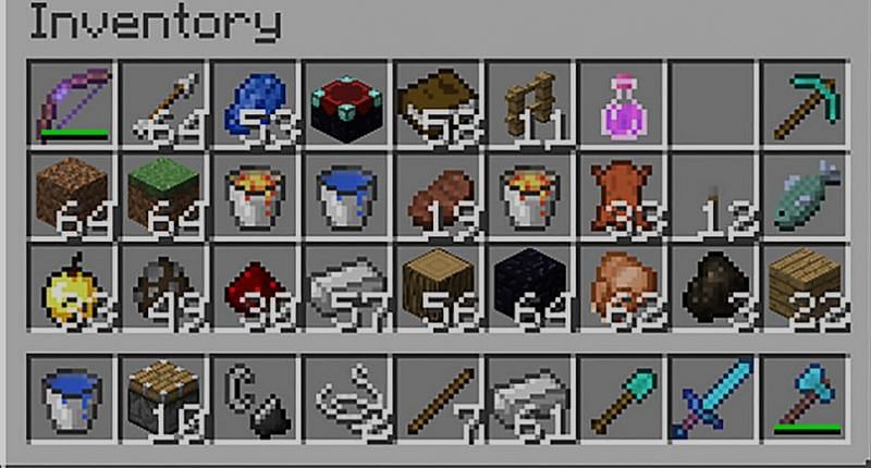 A player with too much junk in their inventory (Image via wikiHow)