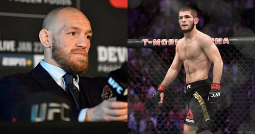 Conor McGregor (left); Khabib Nurmagomedov (right).