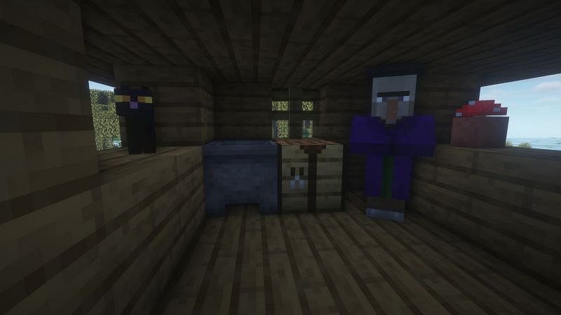 Swamp huts are very small (Image via Minecraft)