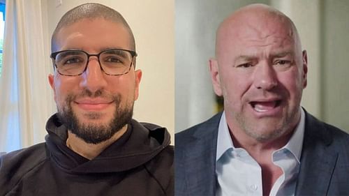 Ariel Helwani (left), Dana White (right) [Photo credit: @arielhelwani on Instagram]