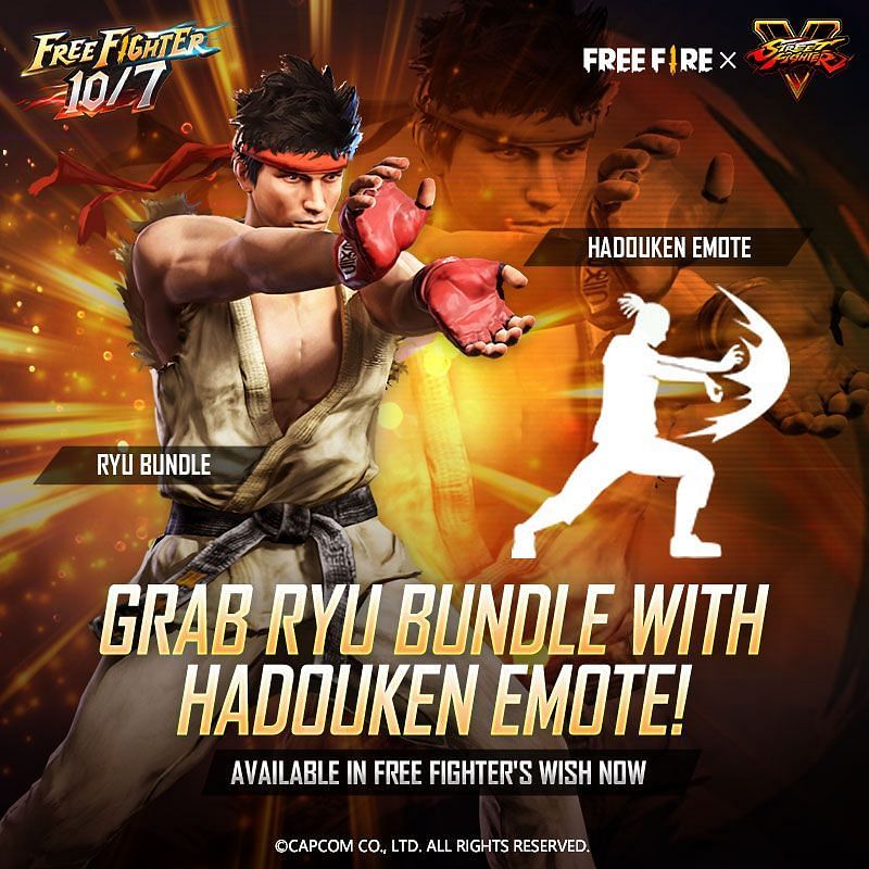 Grab Ryu bundle with Hadouken emote