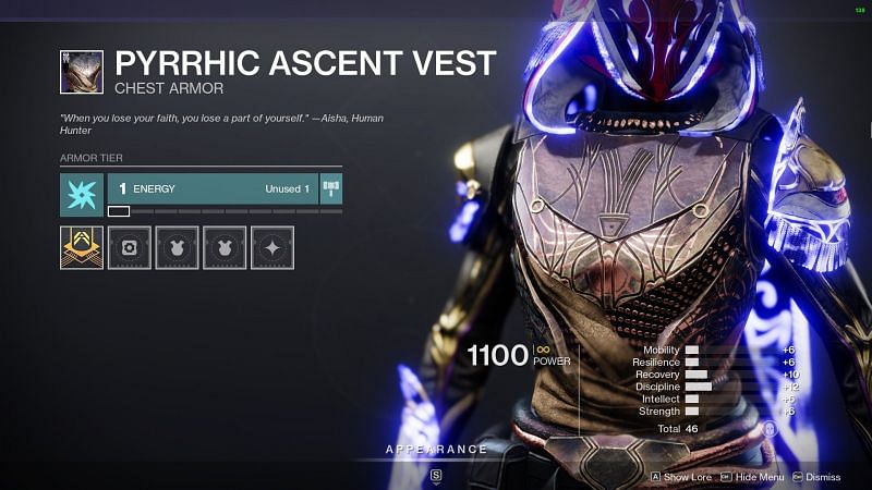 Destiny 2 legendary chest armor Pyrrhic ascent vest (Image via Destiny 2)