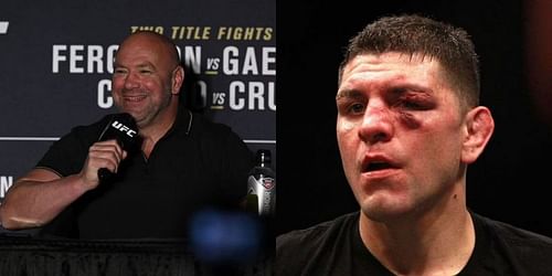 Dana White (left) and Nick Diaz (right) via Getty Images.