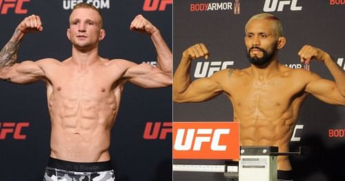 TJ Dillashaw (left) and Deiveson Figueiredo (right) [Image credits; mmajunkie.usatoday.com]