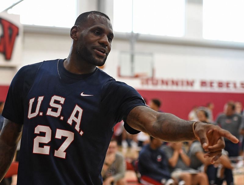 LeBron James at the USA Basketball Men&#039;s National Team Training Camp in 2015