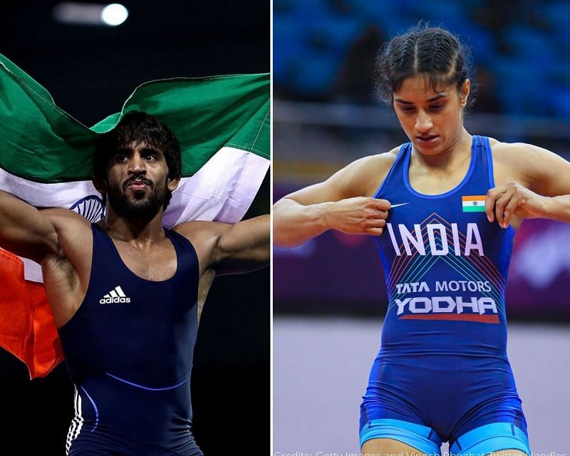 Bajrang Punia and Vinesh Phogat (Credits: Getty Images and Vinesh Phogat Twitter Handles)