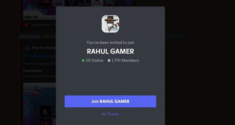 Rahul Gamer&#039;s server (Image via Discord)
