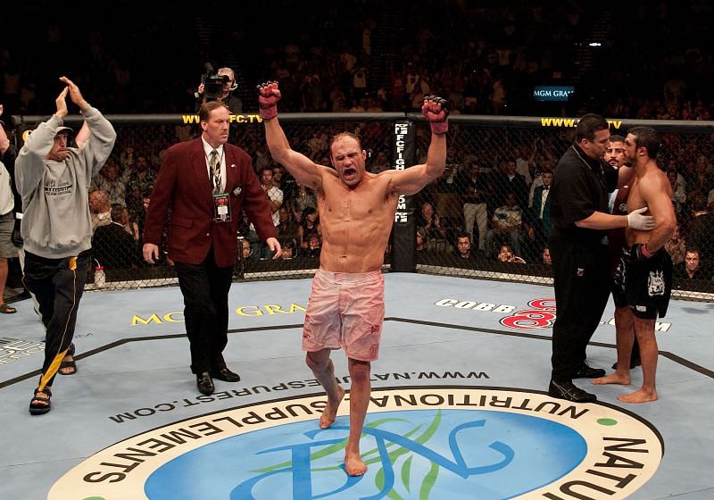 Randy Couture left Vitor Belfort battered and bloodied in their rematch at UFC 49