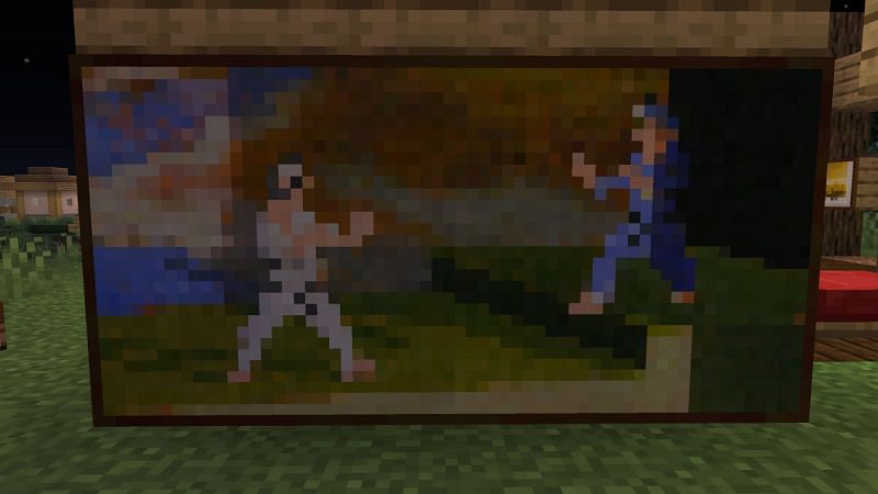&quot;Fighters&quot; painting in the game (Image via Minecraft)
